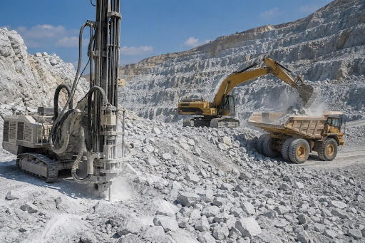 Open-pit mining of Talc